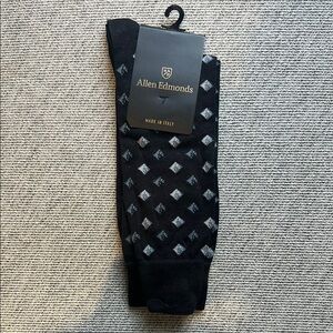 Allen Edmonds Black and Gray Patterned Socks